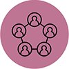 Knowledge exchange and partnerships icon