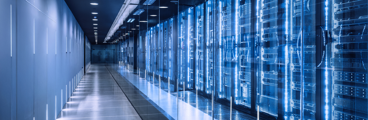 An image of a server corridor.