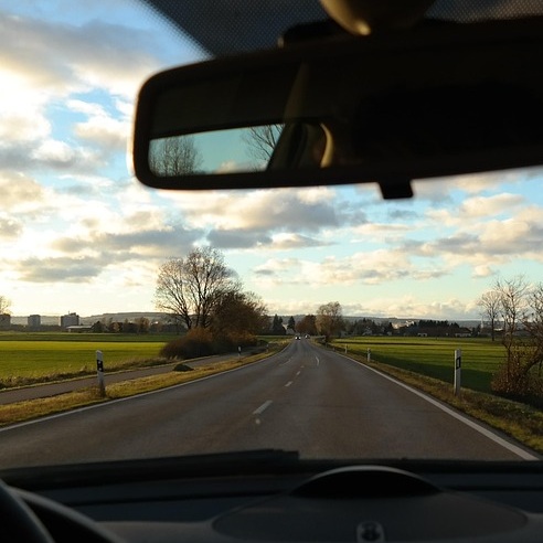 Road ahead and behind